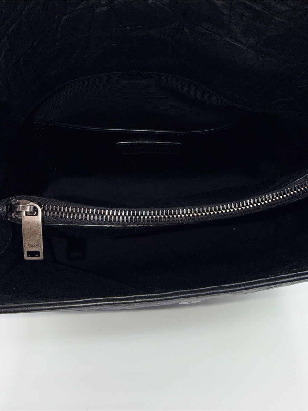 Saint Laurent West Hollywood Shoulder Bag Crocodile Embossed Leather Bag - Picture 9 of 15